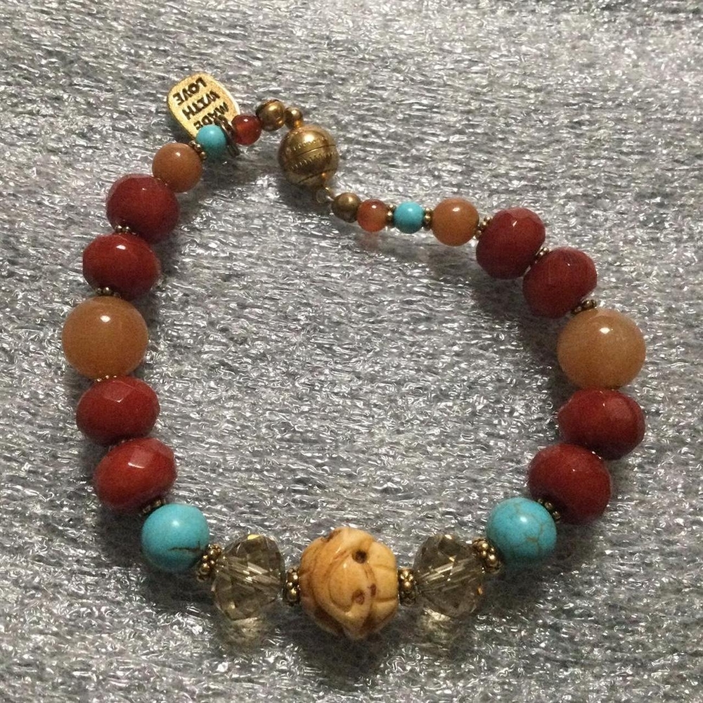 Crystal And Stone Magnetic Bracelet